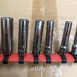 Matco Tools 1/4 Drive 6 Point Deep 10 Pc Socket Set SAE SAD106TA (missing 5/16)