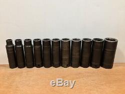 Matco Tools 11-piece 1/2-drive Deep Impact Socket Set Metric 6-point