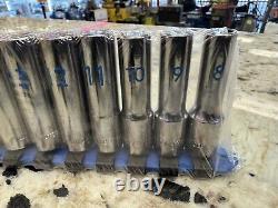 Matco Tools 12PC 3/8 Drive Metric 12 Point Deep Chrome Socket Set SBDM122TA NEW