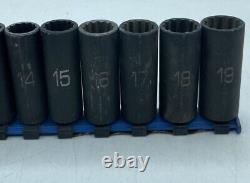 Matco Tools 13 Piece 3/8 Drive Metric 12 Point Deep Impact Socket Se (mvp009285)