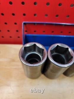 Matco Tools 30, 32, 35, 36mm 6-Point Deep 1/2 Drive Impact Socket Set With Holder