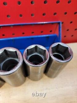 Matco Tools 30, 32, 35, 36mm 6-Point Deep 1/2 Drive Impact Socket Set With Holder