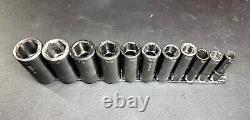 Matco Tools Sbdp116ta 3/8 Drive 11 Piece Sae 6 Point Deep Impact Socket Set