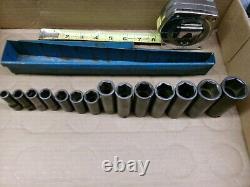 Matco Tools USA 3/8 Drive 14-Piece 6-Point Deep Metric Impact Socket Set