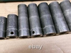 Matco Tools USA 3/8 Drive 14-Piece 6-Point Deep Metric Impact Socket Set