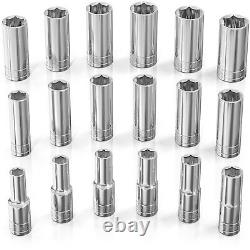 Metric Socket Set 18pc 1/2inch Drive 6point Deep Socket Set Metric Sizes