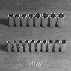 Metric Socket Set 18pc 1/2inch Drive 6point Deep Socket Set Metric Sizes