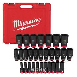 Milwaukee 49-66-7015 SHOCKWAVE 1/2 Drive Deep Metric Socket Set 29 pcs