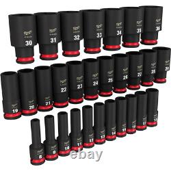 Milwaukee 49-66-7015 SHOCKWAVE 1/2 Drive Deep Metric Socket Set 29 pcs