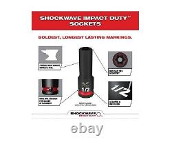Milwaukee 49-66-7093 SHOCKWAVE 1/2 in. Drive SAE Deep Well 6 Point Impact Soc