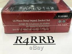 NEW 13pc Snap-on Tools USA 1/2 Drive SAE DEEP 6 Point Impact Socket Set 313SIMA