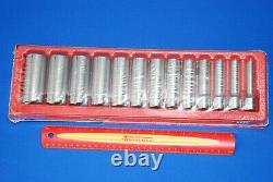 NEW 2020 Snap-On 13 Piece 1/2 Drive 6 Point SAE Deep Socket Set 313TSYA