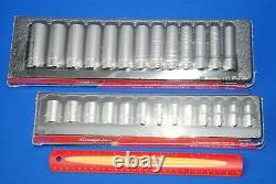 NEW 2020 Snap-On 26 Piece 1/2 Drive 6-Point Metric Shallow & Deep Socket Set