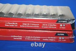 NEW 2020 Snap-On 26 Piece 1/2 Drive 6-Point SAE & Metric Deep Socket Set