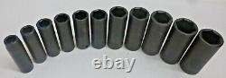 NEW! Proto J74112 1/2 Drive 11 Piece Deep Impact Socket Set 6 Point 1/2