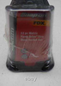 NEW SEALED Snap-On 12pc 1/4 Drive 6 Point FDX Xtra Deep Metric Socket Set