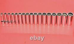 NEW Snap-On 1/2 Drive 17 Piece Deep Well 12 Point Metric 10 27mm Socket Set