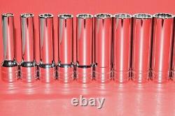 NEW Snap-On 1/2 Drive 17 Piece Deep Well 12 Point Metric 10 27mm Socket Set