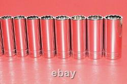 NEW Snap-On 1/2 Drive 17 Piece Deep Well 12 Point Metric 10 27mm Socket Set