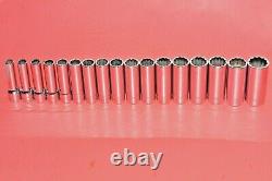 NEW Snap-On 1/2 Drive 17 Piece Deep Well 12 Point Metric 10 27mm Socket Set