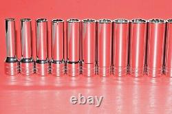 NEW Snap-On 1/2 Drive 17 Piece Deep Well 12 Point Metric 10 27mm Socket Set