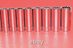 NEW Snap-On 1/2 Drive 17 Piece Deep Well 12 Point Metric 10 27mm Socket Set