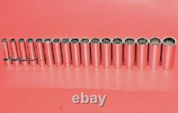 NEW Snap-On 1/2 Drive 17 Piece Deep Well 12 Point Metric 10 27mm Socket Set