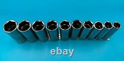 NEW Snap-On 1/2 Drive Deep Socket Set 11/16 to 1-1/4 6pt SAE 10pc 313TSYA