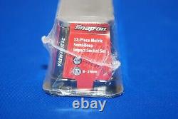 NEW Snap-On 12 Piece 3/8 Drive 6-Point Metric Semi-Deep Impact Socket Set