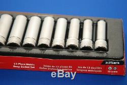 NEW Snap-On 13 Pc 1/2 Drive 6-Point Metric Deep Socket Set 313TSMYA SHIPS FREE