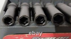 NEW Snap-on 1/2 drive 10 thru 19 mm 6-point Deep Impact Socket Set 310SIMMYA