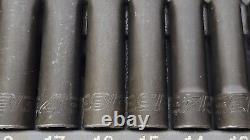 NEW Snap-on 1/2 drive 10 thru 19 mm 6-point Deep Impact Socket Set 310SIMMYA