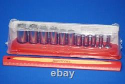 NEW Snap-on 11 Pc 3/8 Drive 6-Point SAE Flank Drive Deep Socket Set 211SFSY