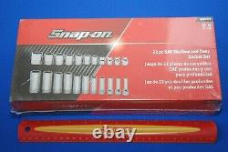 NEW Snap-on 22 Pc 3/8 Drive 6-Point SAE Shallow & Deep Socket Set 222SFFS