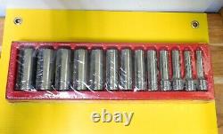 NEW Snap-on-T? 1/2 drive 313TSYA 3/8-1-1/8 Deep 6 Point Socket Sealed Set 13pcs