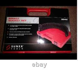 NEW Sunex 3342 3/8-Inch Drive Master Impact Socket Set 42-Piece Inch NEW 10mm