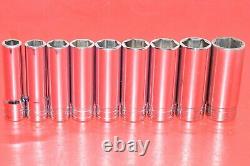 NICE Snap-On 1/2 Drive Standard SAE 1/2 1 Deep 6-POINT Flank Socket Set