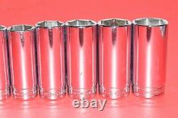 NICE Snap-On 3/8 Drive 13 pc. 6-POINT 1/4 1 SAE Flank Drive Deep Socket Set