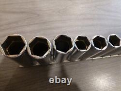 -NOS- Snap-On 3/8 Drive 8 thru 19mm 6-Point Chrome Deep Socket Set 212SFSMY USA