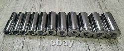 New Blue-Point Sold By Snap-On 3/8 Drive 11PC Deep Chrome Socket Set 3/8 to 1