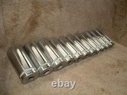 New Nos Set Of 11 Indestro USA Forged 1/2 Drive, 6 Point, Extra Deep Socket Set