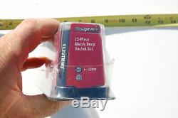 New Snap On 112stmmy 12 Piece 1/4 Drive 6 Point Deep Metric Socket Set 5 To 15mm