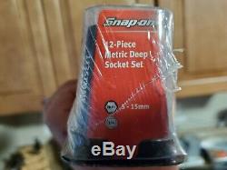 New Snap On #112stmmy 12 Piece Metric 6 Point Deep 1/4 Drive Socket Set New