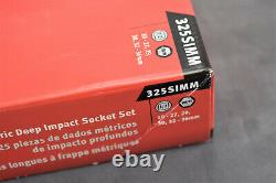 New Snap On 25 Piece 1/2 Drive Metric Deep Impact Socket Set 325SIMM 10-36 MM