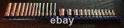 New Snap-On Tools 26pc 6 Point 1/4 Drive SAE Shallow & Deep Socket Set