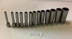 New Snap-onT 1/4 drive 1/8 thru 5/8 13pc 6point Deep Socket SET 113STMY