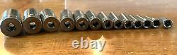 New Snap-onT 3/8 drive 1/4 thru 1 6-point Deep Socket Set 213SFSY