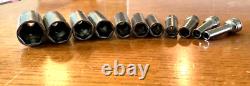 New Snap-onT 3/8 drive 1/4 thru 7/8 6-point deep Socket Set 211SFSY