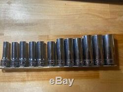 New snap on 12 pc 3/8 drive deep socket set metric 6 point