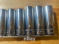 New snap on 12 pc 3/8 drive deep socket set metric 6 point